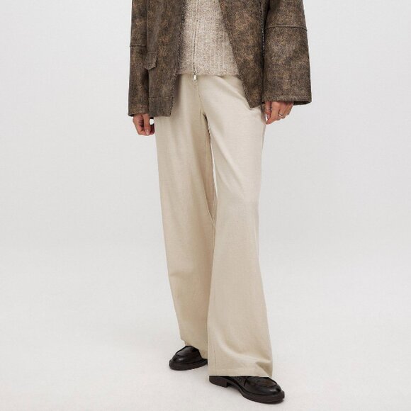 NA-KD Mid Waist Linen Mix Pants - Picture 1 of 15